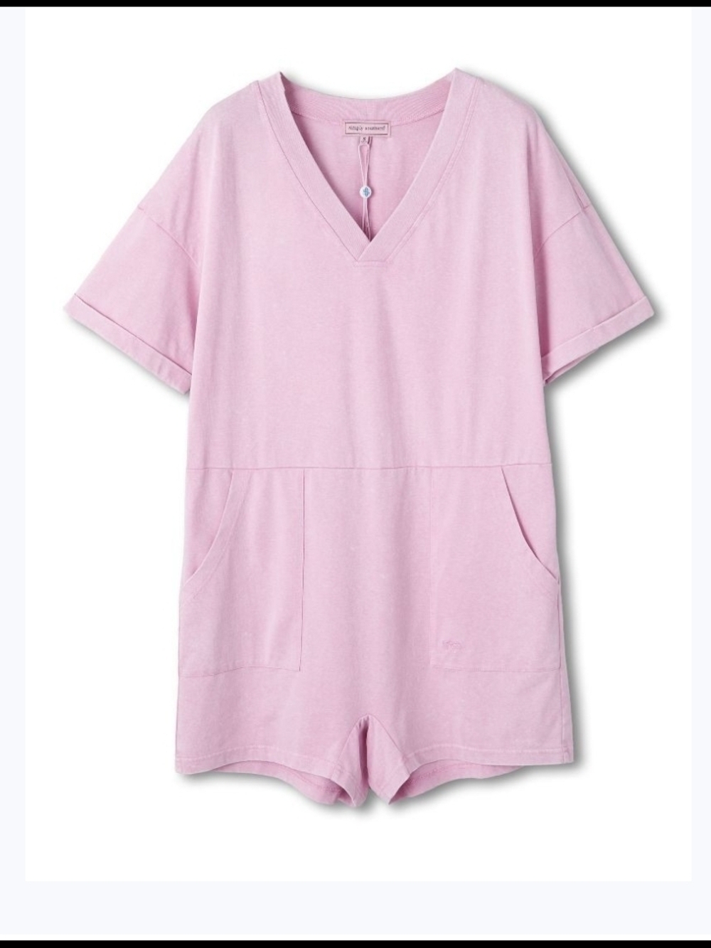 Simply Southern Dusty Pink Vintage Washed V-Neck Romper